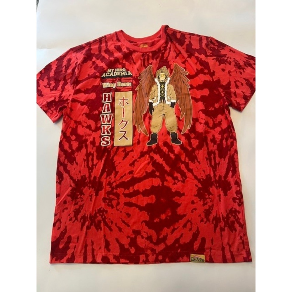 CultureFly My Hero Academia Hawks T-Shirt Unisex Large Red‎ Excellent Tie Dye